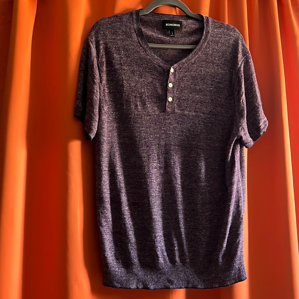 BONOBOS Short Sleeve Linen Henley